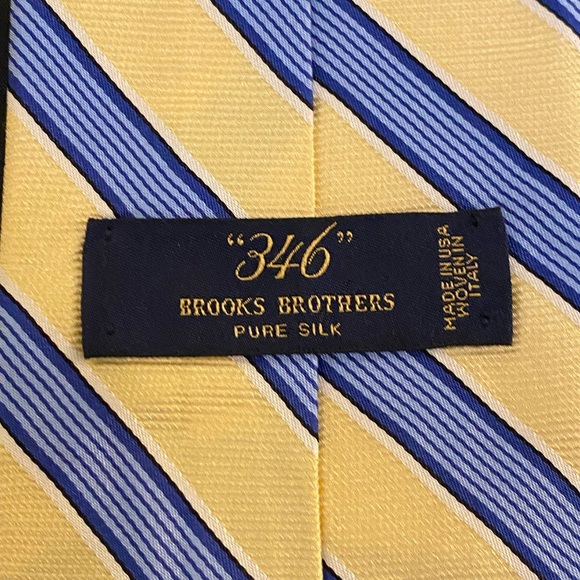 BROOKS BROTHERS Tie (Yellow/Blue, Silk) - Picture 3 of 4